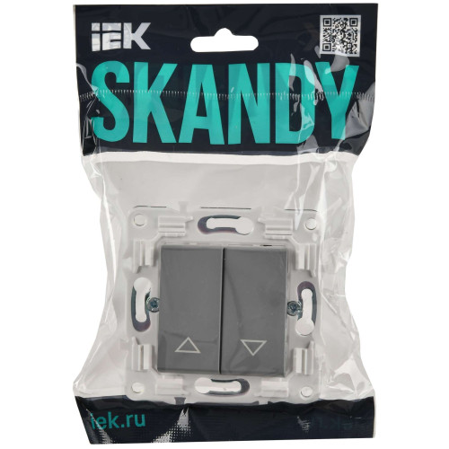 SKANDY Выключатель жалюзи 10А SK-V12Gr серый IEK