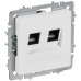 BRITE Розетка компьютерная двойная кат.5E RJ45 РК10-2-БрАБ арктический белый IEK