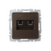 BRITE Розетка компьютерная двойная RJ45 кат.6 РК11-2-БрТБ темная бронза IEK BRITE Розетка компьютерная двойная RJ45 кат.6 РК11-2-БрТБ темная бронза IEK