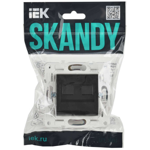 SKANDY Розетка компьютерная двойная RJ45 кат.6 SK-K04Bl черный IEK