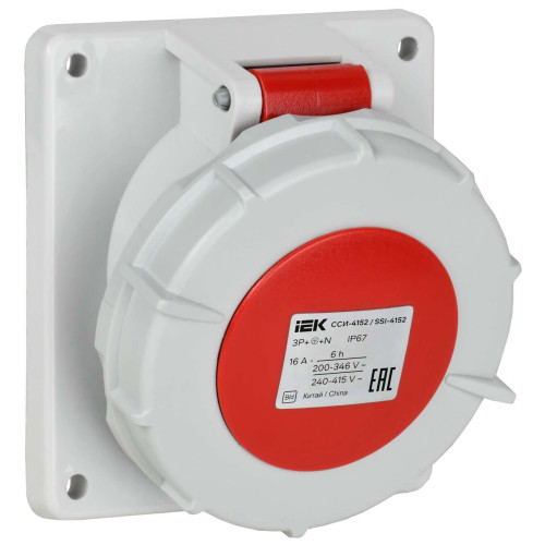 Розетка встраиваемая ССИ-4152 16А-6ч/380В 3P+PE+N IP67 IEK