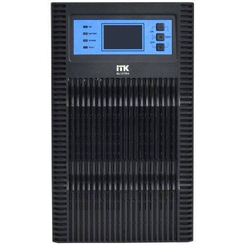 ITK ELECTRA OT ИБП однофазный онлайн 6кВА/6кВт LCD дисплей 192-240VDC клеммная колодка без АКБ с регулируемым зарядным устройством USB EPO RS232 SNMP слот Tower