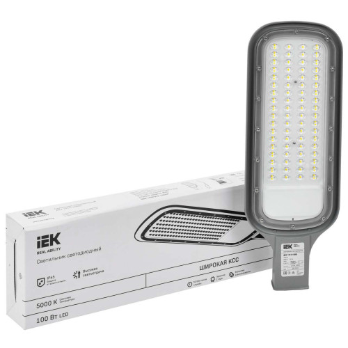 Светильник светодиодный консольный ДКУ 1012-100Ш 5000К IP65 серый IEK