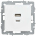 BRITE Розетка USB A+C 45Вт высокоскоростная зарядка РЮ11-2-БрАБ арктический белый IEK