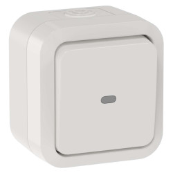 TORS Переключатель одноклавишный с индикацией 10А IP55 TS302 белый IEK