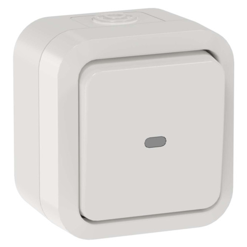 TORS Переключатель одноклавишный с индикацией 10А IP55 TS302 белый IEK