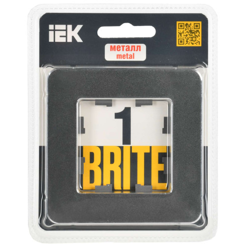 BRITE Рамка 1-местная РУ-1-1-Бр металл титан RE IEK