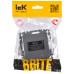 BRITE Розетка компьютерная двойная RJ45 кат.5E РК10-2-БрС сталь IEK BRITE Розетка компьютерная двойная RJ45 кат.5E РК10-2-БрС сталь IEK