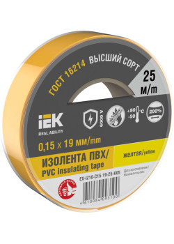 MIXTAPE 7 Изолента 0,15х19мм желтая 25м IEK