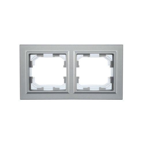 BRITE Рамка 2-местная IP44 РУ-2-БрА-44 алюминий IEK