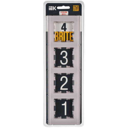 BRITE Рамка 4-местная РУ-4-2-Бр стекло розовый матовый IEK