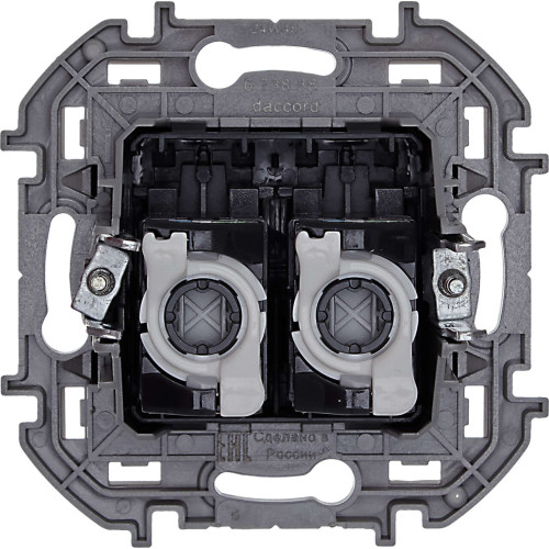 INSPIRIA Розетка компьютерная двойная RJ45 категория 5Е UTP антрацит