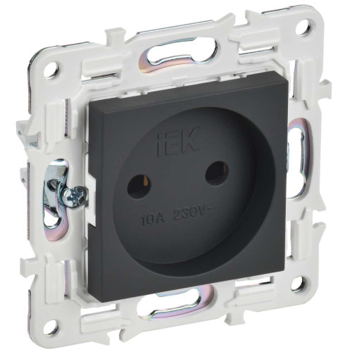 SKANDY Розетка без заземления без защитных шторок 10А SK-R02G графит IEK
