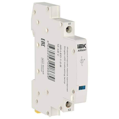 ARMAT Лампа индикаторная одинарная LED 12-48В AC/DC голубая IEK