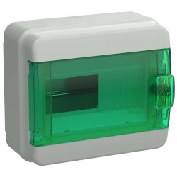 TEKFOR Корпус пластиковый КМПн-8 IP65 зеленая прозрачная дверь IEK