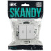 SKANDY Выключатель 2-клавишный проходной с индикацией 10А SK-V10W арктический белый IEK