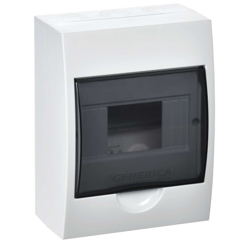 Корпус пластиковый ЩРН-П-6 черная прозрачная дверь IP41 GENERICA