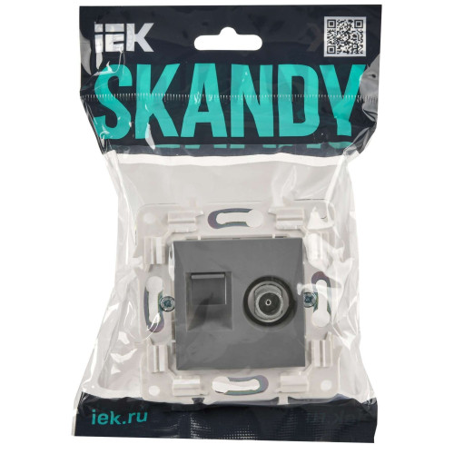 SKANDY Розетка двойная TV+RJ45 кат.5E SK-A14Gr серый IEK