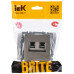 BRITE Розетка двойная RJ11+RJ45 кат.5E РК/Т12-БрС сталь IEK