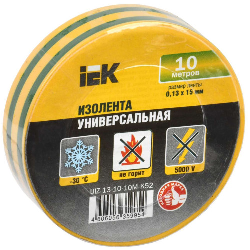 MIXTAPE 3 Изолента 0,13х15мм желто-зеленая 10м IEK