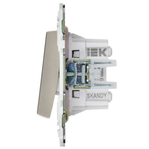 SKANDY Выключатель 2-клавишный перекрестный 10А SK-V06Sh шампань IEK