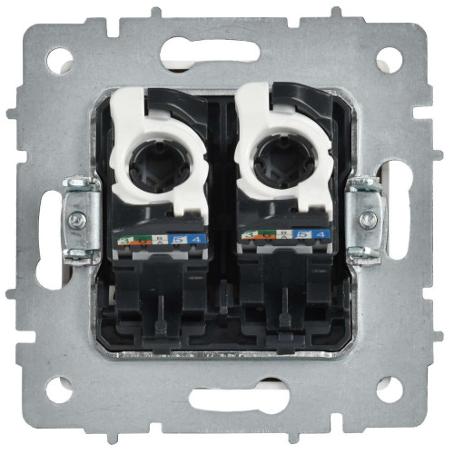 BRITE Розетка компьютерная двойная кат.5E RJ45 РК10-2-БрАБ арктический белый IEK