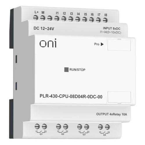 ПЛК 430 Модуль ЦПУ 8 DI 4 RO 24В DC без экрана ONI