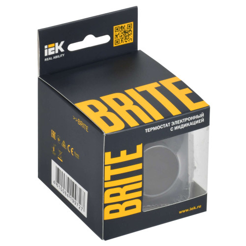 BRITE Термостат электронный с индикацией ТС10-1-БрМ маренго IEK