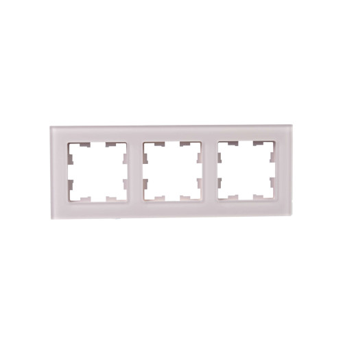 BRITE Рамка 3-местная РУ-3-2-Бр стекло розовый матовый IEK