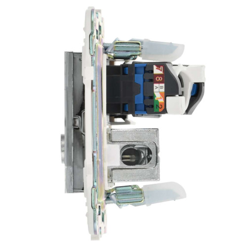 SKANDY Розетка двойная TV+RJ45 кат.5E SK-A14N металл никель IEK