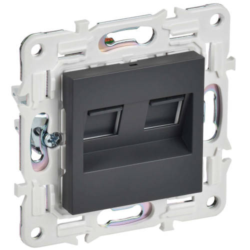 SKANDY Розетка компьютерная двойная RJ45 кат.6 SK-K04T титан IEK