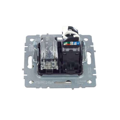 BRITE Розетка двойная TV+RJ45 кат.5E РТВ/РК12-БрА алюминий IEK