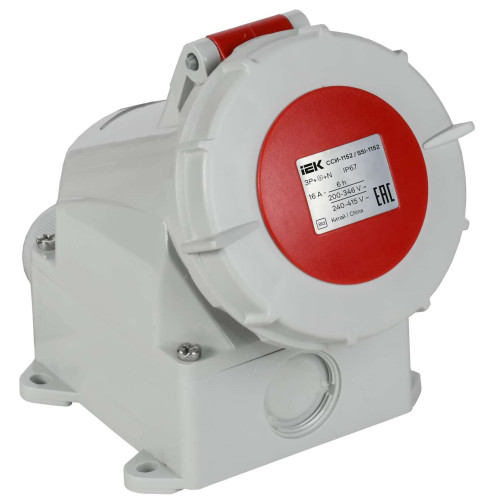 Розетка стационарная ССИ-1152 16А-6ч 380В 3P+PE+N IP67 IEK