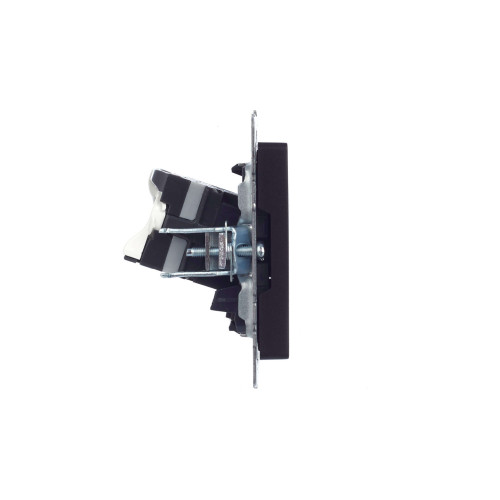 BRITE Розетка компьютерная двойная RJ45 кат.5E РК10-2-БрЧ черный IEK