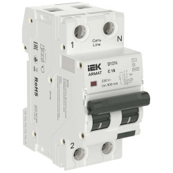 ARMAT Автоматический выключатель дифференциального тока B10N 1P+NP C16 300мА тип AC (36мм) IEK