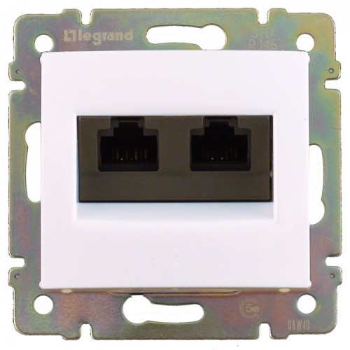 VALENA DIY Розетка компьютерная двойная RJ45 категория 5Е UTP белый