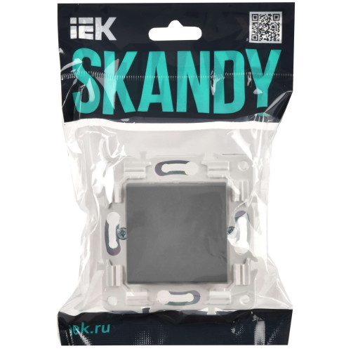 SKANDY Выключатель 1-клавишный проходной 10А SK-V02Gr серый IEK