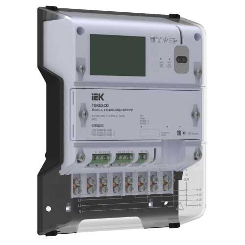 TORESCO Счетчик электрической энергии TE301 0,5S/0,5-5(10)T-NLC-ORS2FPG IEK