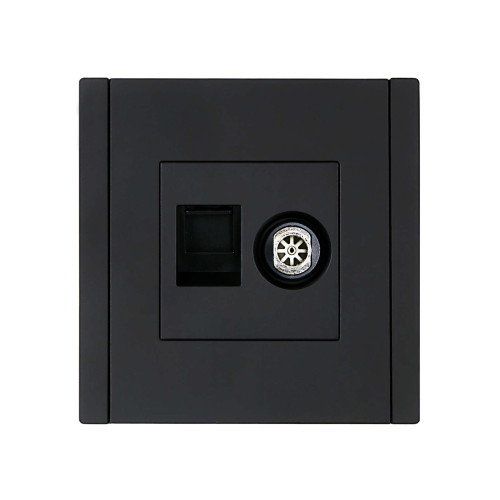 FORTE&PIANO Розетка двойная TV+RJ45 кат.5E FP136 черный IEK