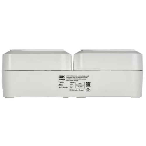 TORS Розетка 2-местная вертикальная 16А IP55 TS332 белый IEK