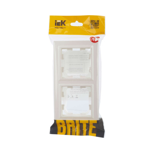 BRITE Рамка 2-местная IP44 РУ-2-БрЖ-44 жемчуг IEK