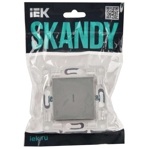 SKANDY Выключатель 1-клавишный проходной с индикацией 10А SK-V08S серебряный IEK
