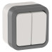 TORS Выключатель двухклавишный проходной 10А IP55 TS225 сер-бел IEK TORS Выключатель двухклавишный проходной 10А IP55 TS225 сер-бел IEK