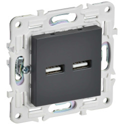 SKANDY Розетка USB A+A 3,1А SK-R15T титан IEK