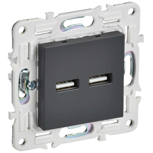 SKANDY Розетка USB A+A 3,1А SK-R15T титан IEK