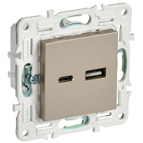 SKANDY Розетка USB A+C 3,1А SK-R14Sh шампань IEK
