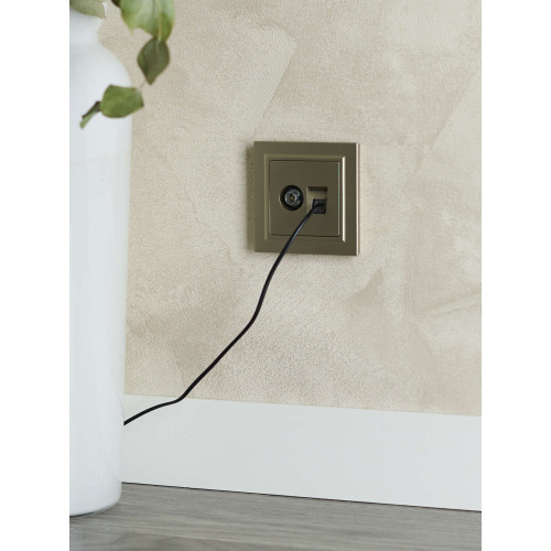 BRITE Розетка двойная TV+RJ45 кат.5E РТВ/РК12-БрШ шампань IEK