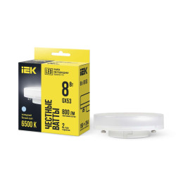 Лампа светодиодная T75 таблетка 8Вт 230В 6500К GX53 IEK