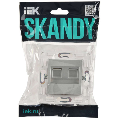 SKANDY Розетка компьютерная двойная RJ45 кат.5E SK-K03S серебряный IEK