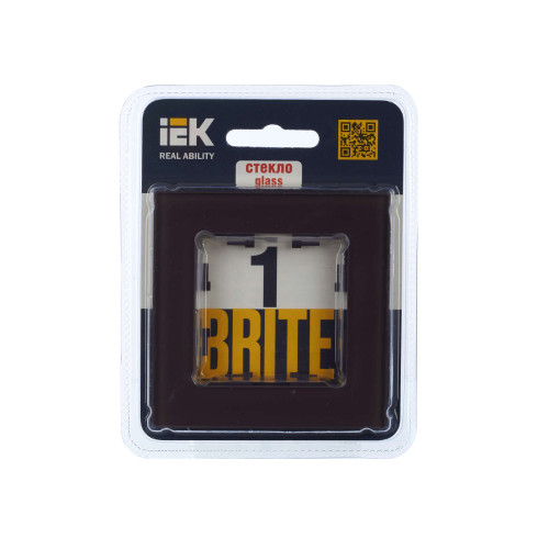 BRITE Рамка 1 -местная РУ-1-2-БрТБ стекло темная бронза IEK